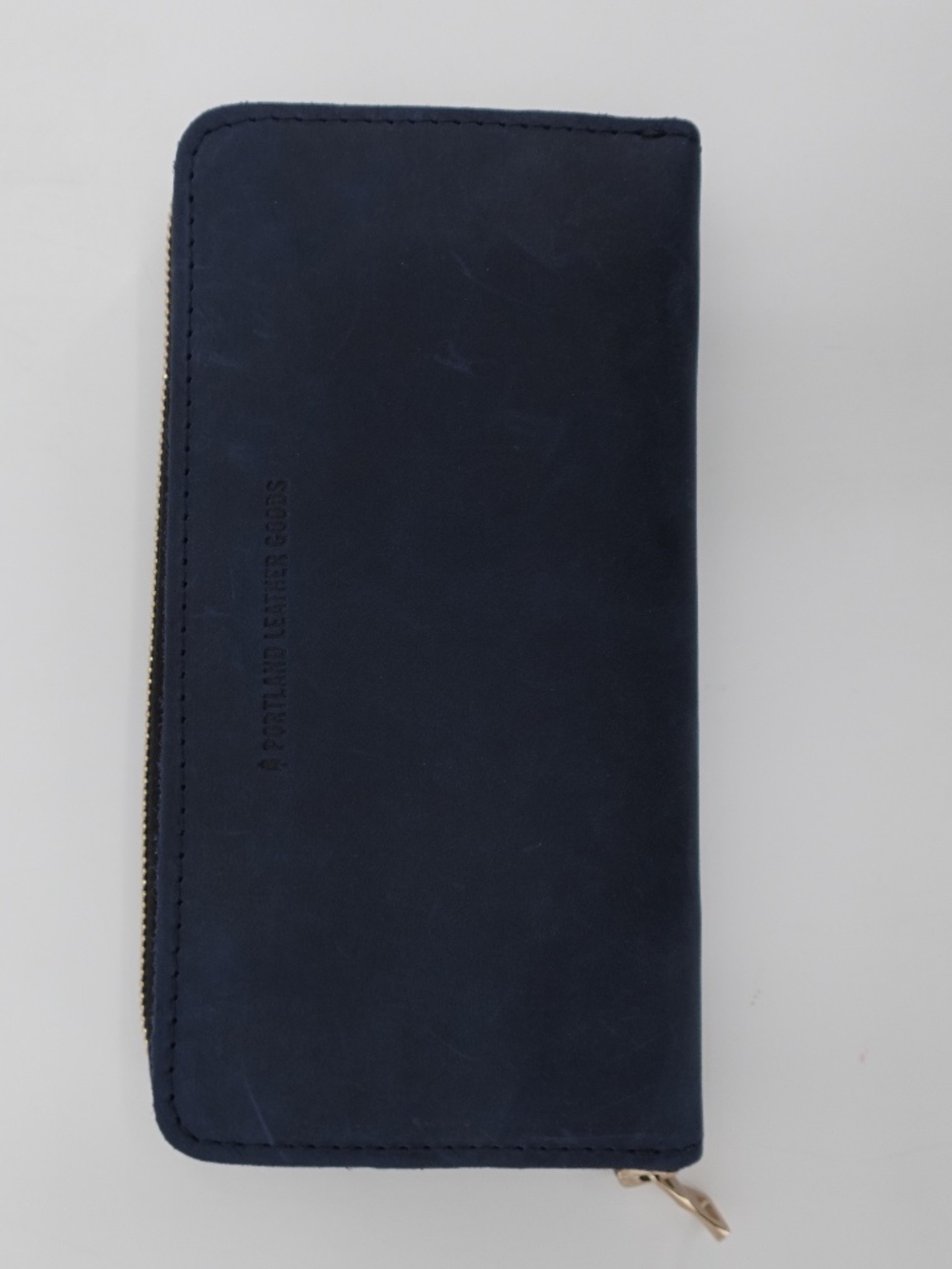 Portland Leather Goods Accordion Wallet Womens Large Blue Zip Around